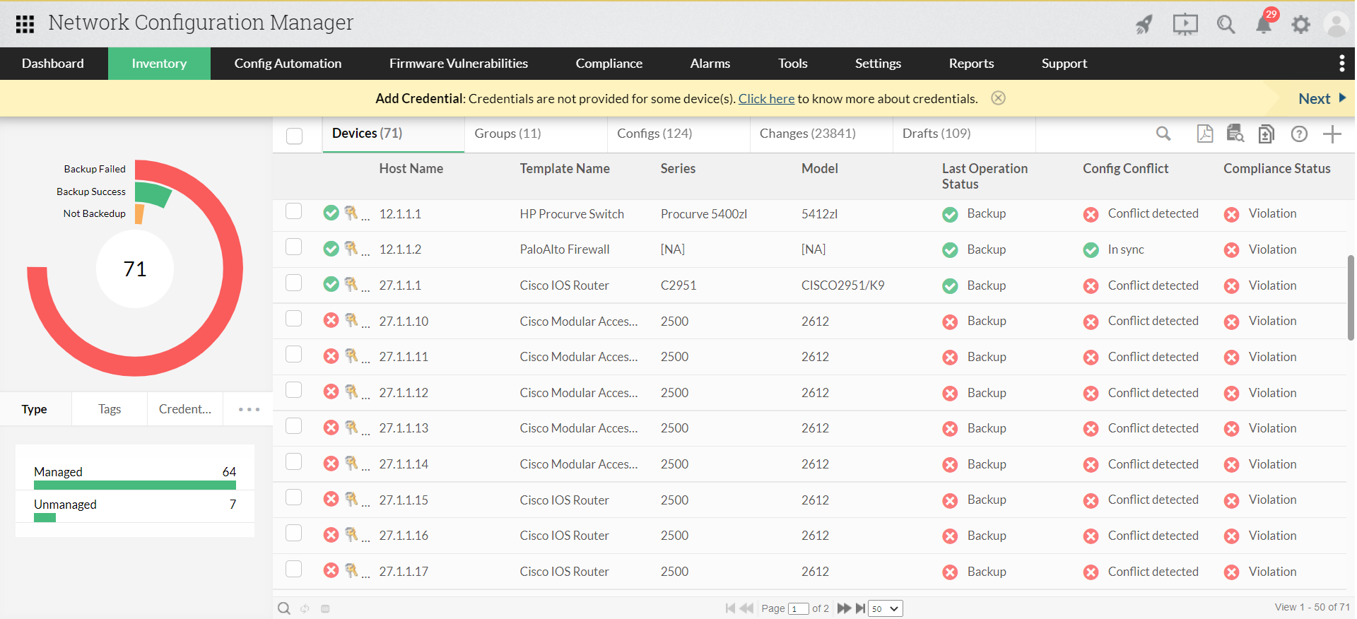 Network Device Inventory Software - ManageEngine Network Configuration Manager